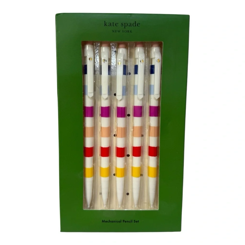 kate spade new york Candy Stripe Mechanical Pencil Set – 5 Pencils – NEW